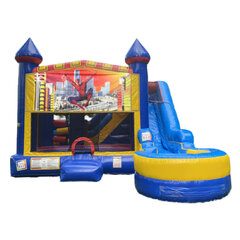 Spiderman themed 7-in-1 combo bounce house