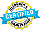 K.E.C. Party Rentals cleaning and sanitizing certification seal